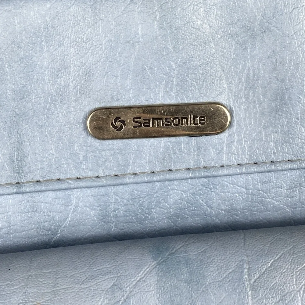 70s VTG Luggage Samsonite Cordoba Weekender Tote Shoulder Bag‎ Blue Carry On